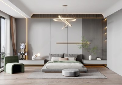 现代卧室3D模型下载